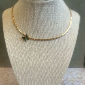 Vintage Avon Butterfly Necklace/ gold tone chain